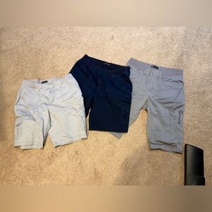 Women’s group of plus size Casual Shorts - Navy, Gray, and Light Gray
